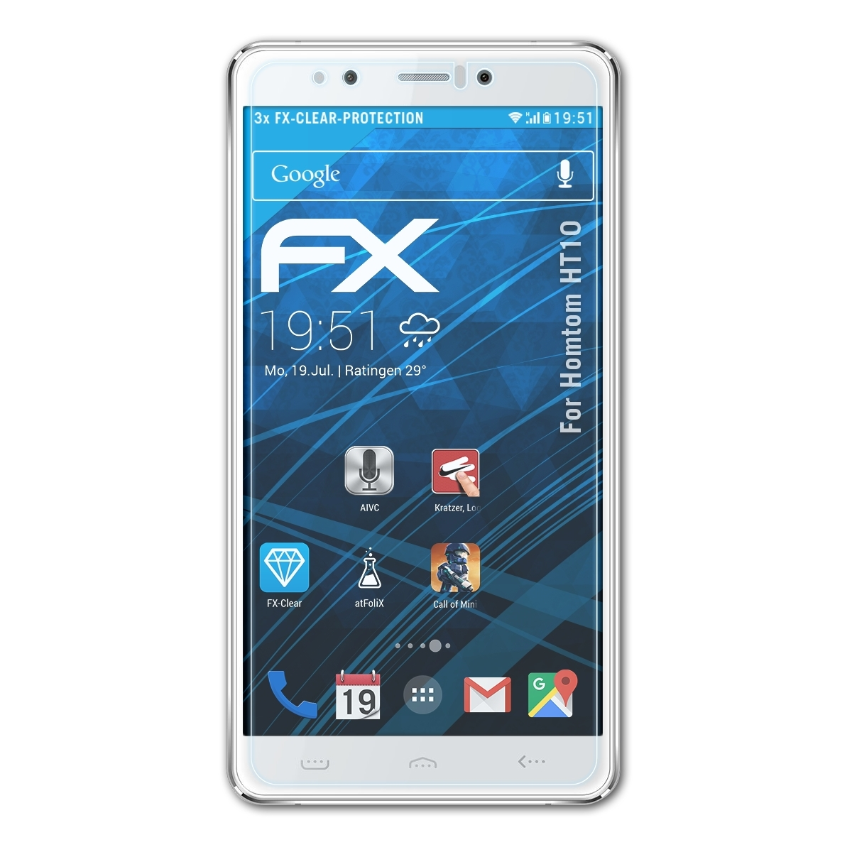 3x FX-Clear Displayschutz(für ATFOLIX Homtom HT10)
