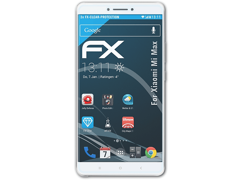ATFOLIX 3x FX-Clear Displayschutz(für Xiaomi Mi Max)