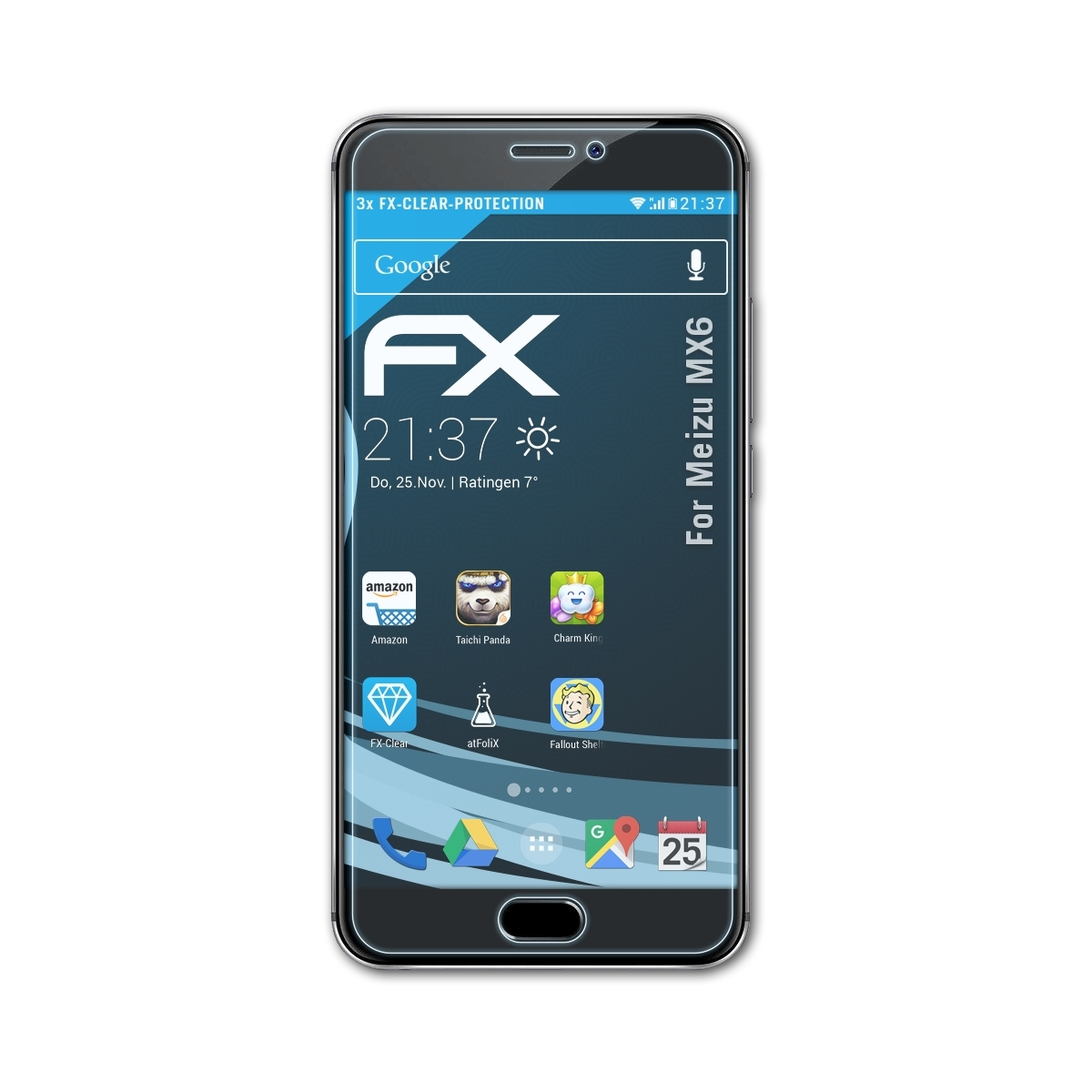 FX-Clear 3x ATFOLIX Meizu MX6) Displayschutz(für