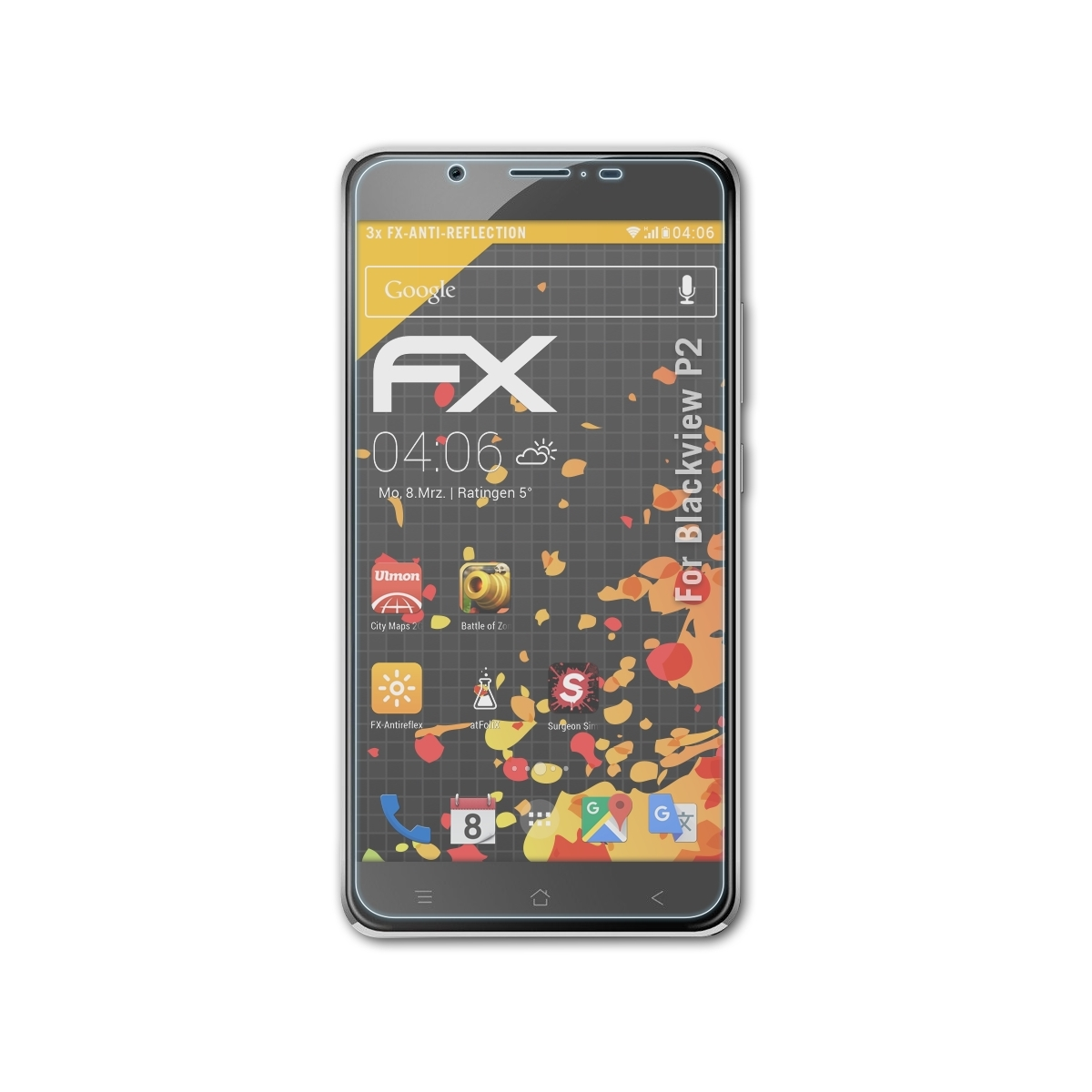 3x ATFOLIX FX-Antireflex Blackview Displayschutz(für P2)