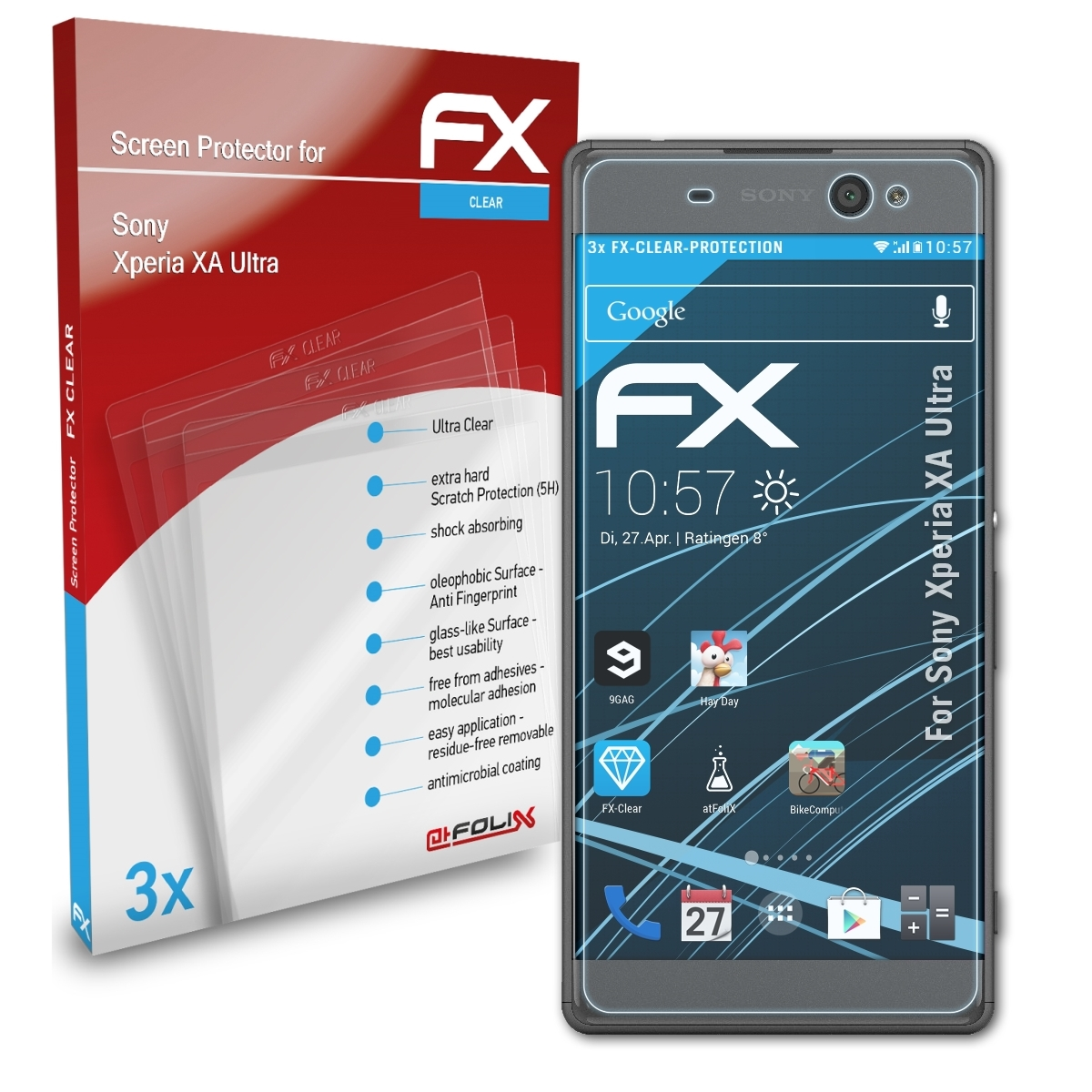 Displayschutz(für FX-Clear XA ATFOLIX Sony 3x Ultra) Xperia