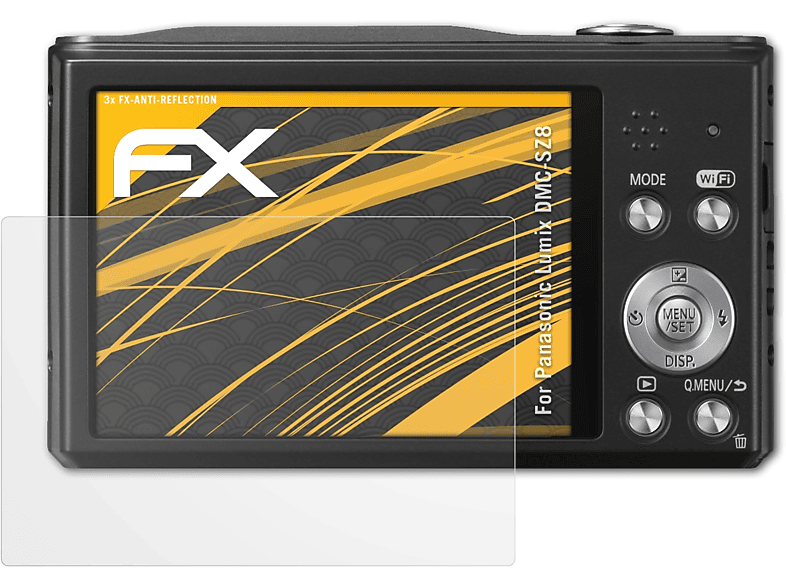 3x ATFOLIX Lumix Displayschutz(für FX-Antireflex Panasonic DMC-SZ8)