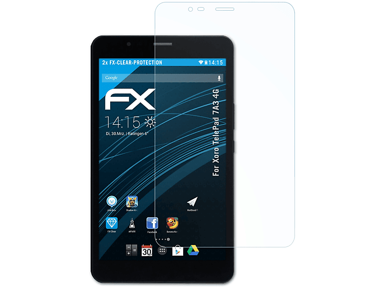 ATFOLIX 2x FX-Clear Displayschutz(für Xoro TelePad 7A3 4G)