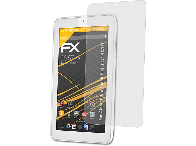 Touch (7) ATFOLIX Pixi 2x One Alcatel (4G/LTE)) FX-Antireflex Displayschutz(für 3