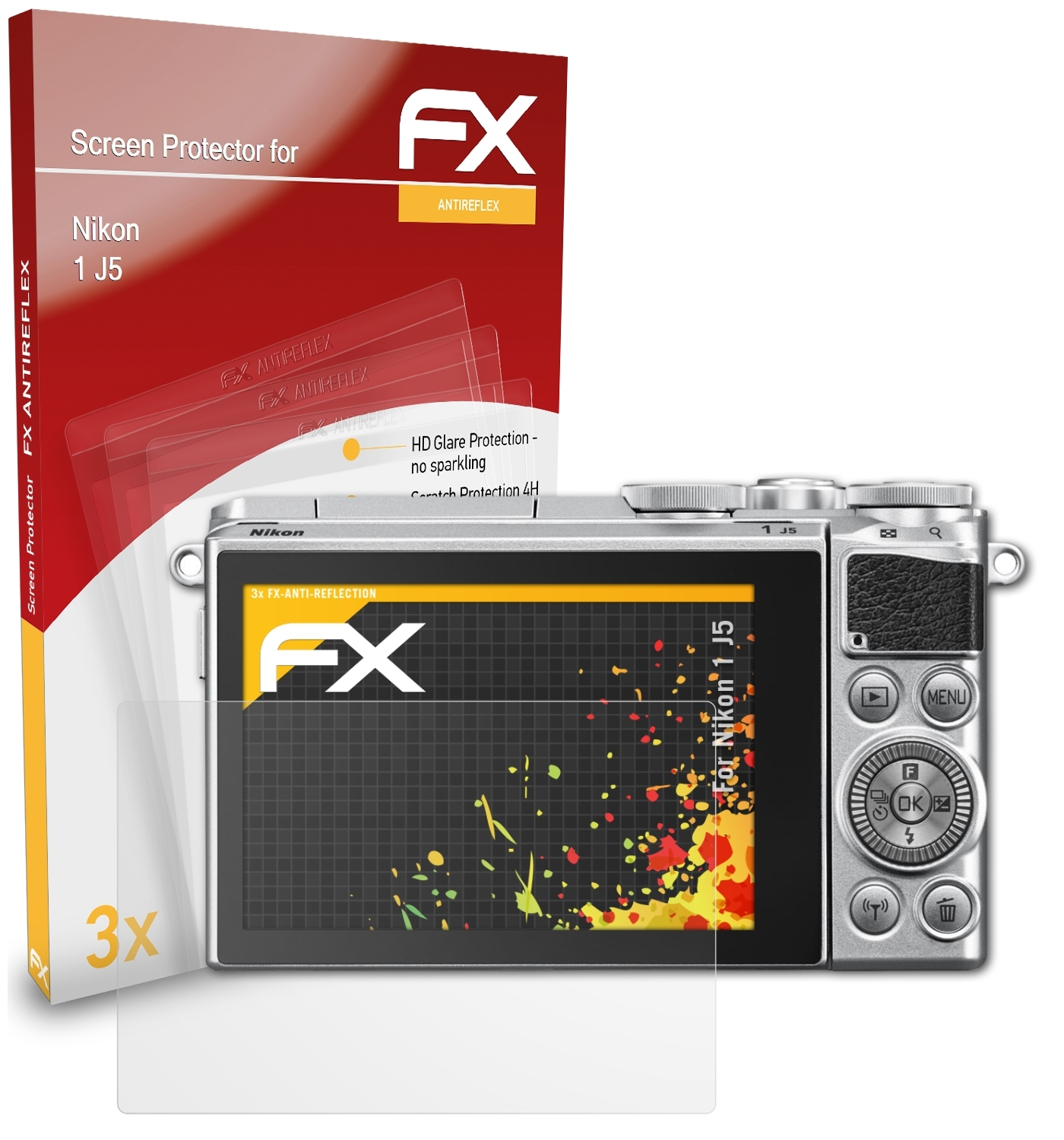 ATFOLIX 3x FX-Antireflex J5) 1 Nikon Displayschutz(für