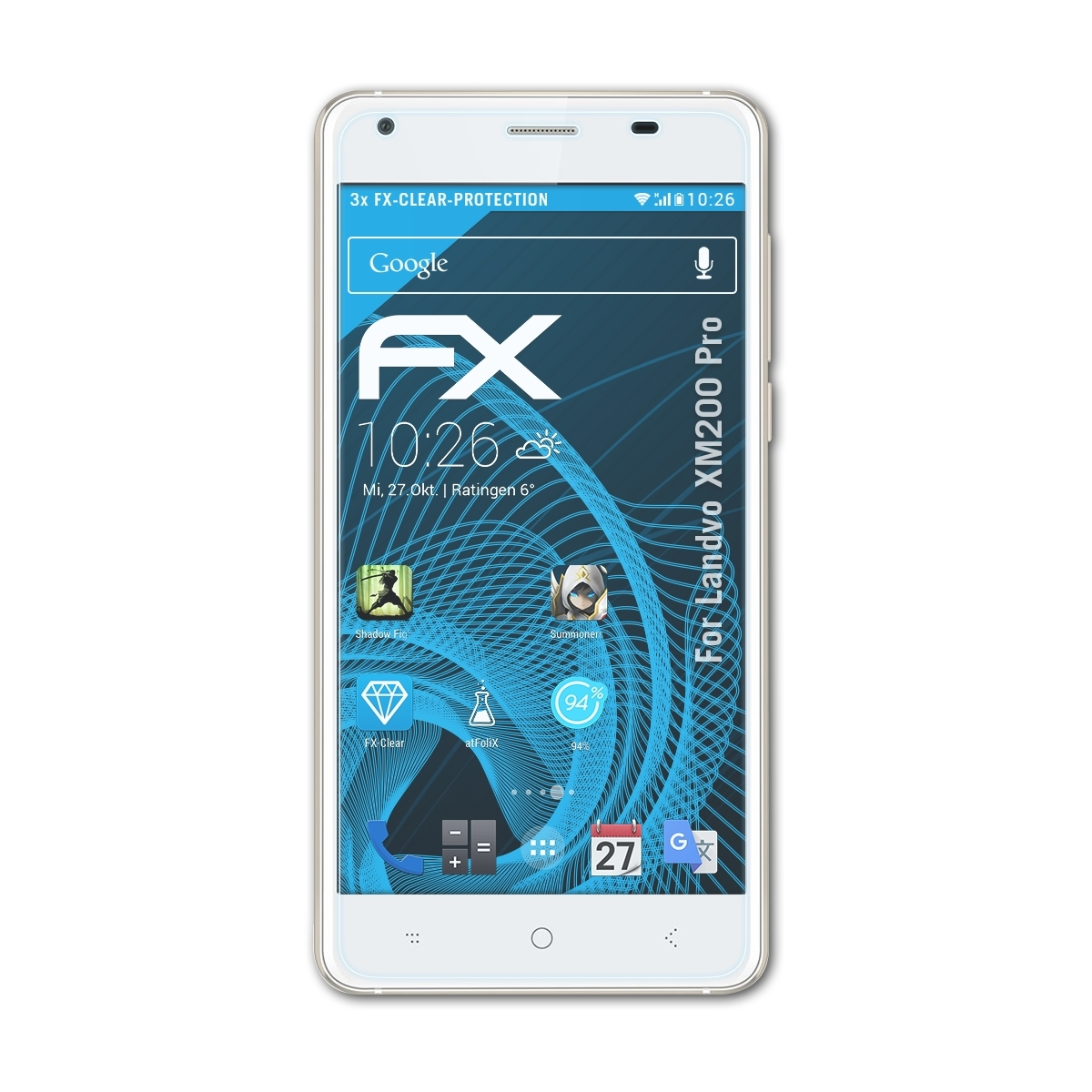 Displayschutz(für Landvo FX-Clear Pro) XM200 ATFOLIX 3x
