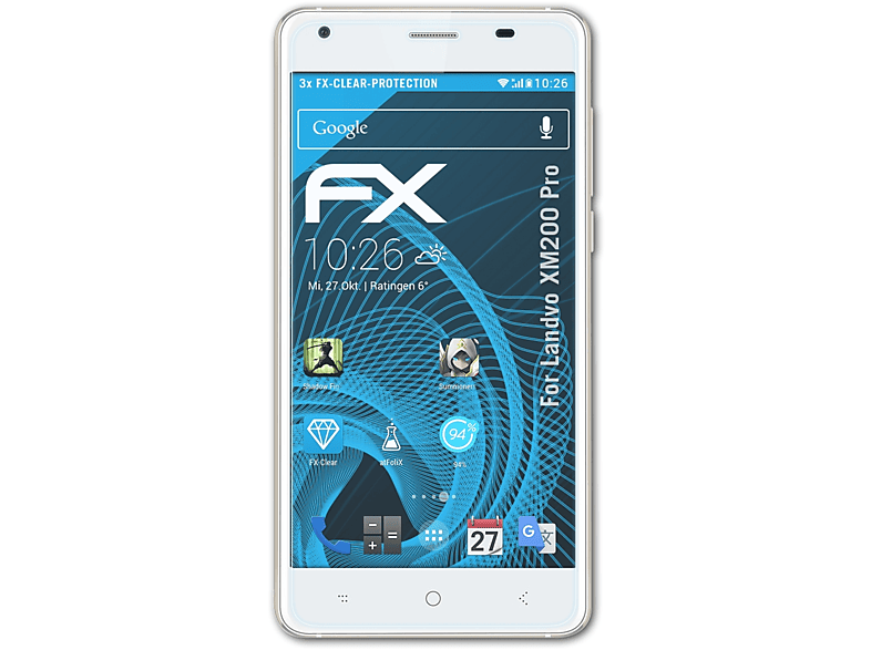 ATFOLIX 3x FX-Clear Displayschutz(für Landvo XM200 Pro)
