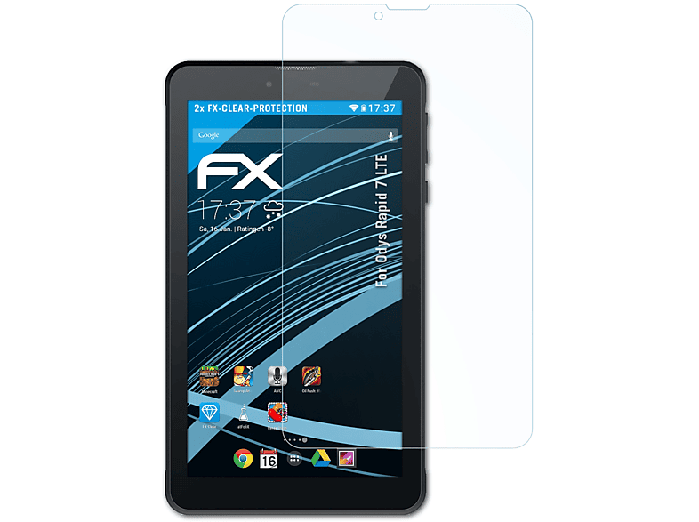 ATFOLIX 2x FX-Clear Displayschutz(für Odys Rapid 7 LTE)