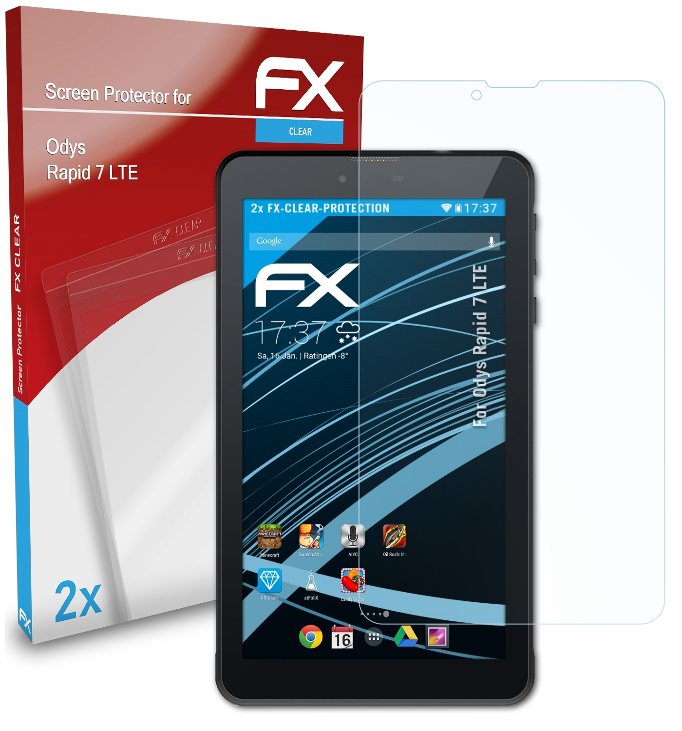ATFOLIX 2x FX-Clear Displayschutz(für Odys 7 LTE) Rapid