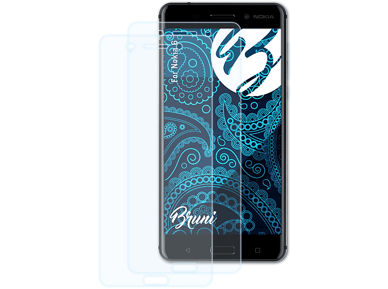 BRUNI 2x Basics-Clear Schutzfolie(für Nokia 6)