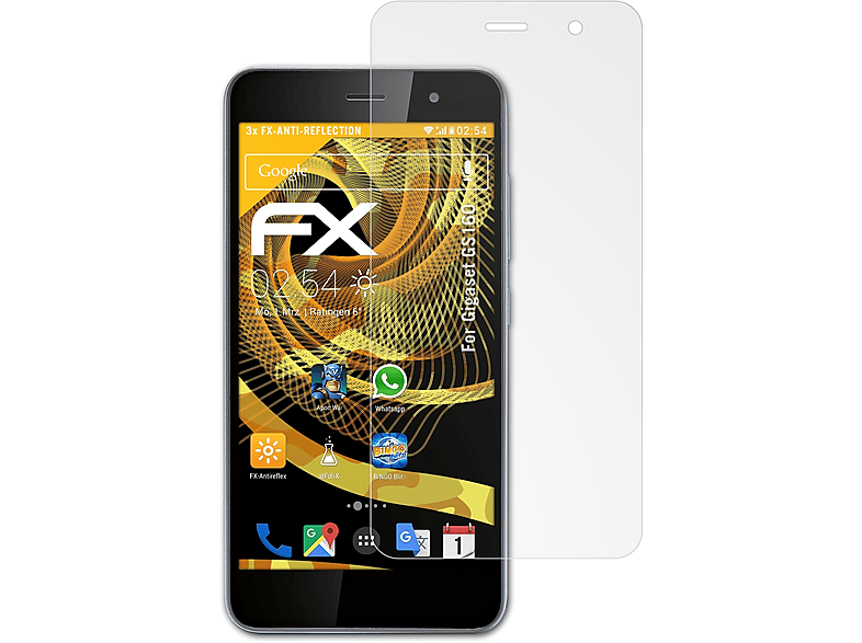 ATFOLIX 3x FX-Antireflex Gigaset GS160) Displayschutz(für