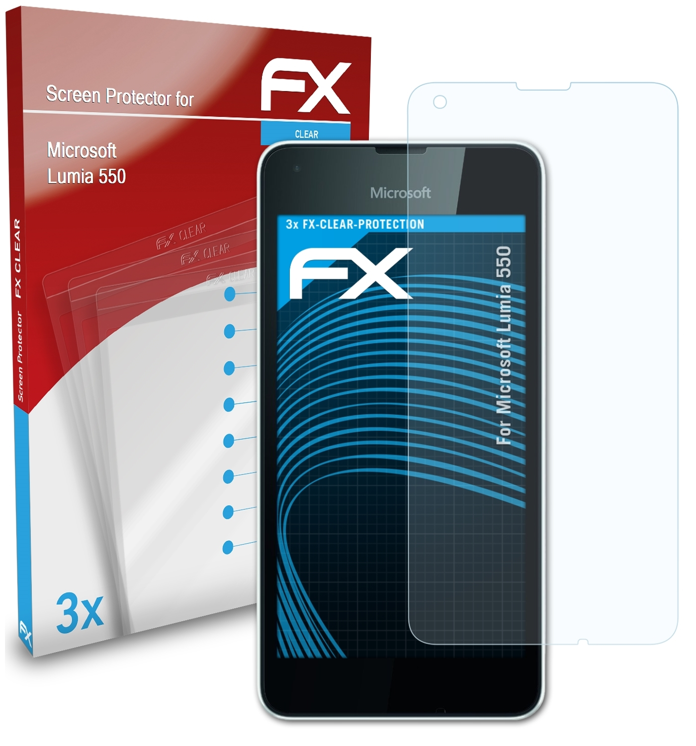 3x Displayschutz(für 550) FX-Clear ATFOLIX Microsoft Lumia