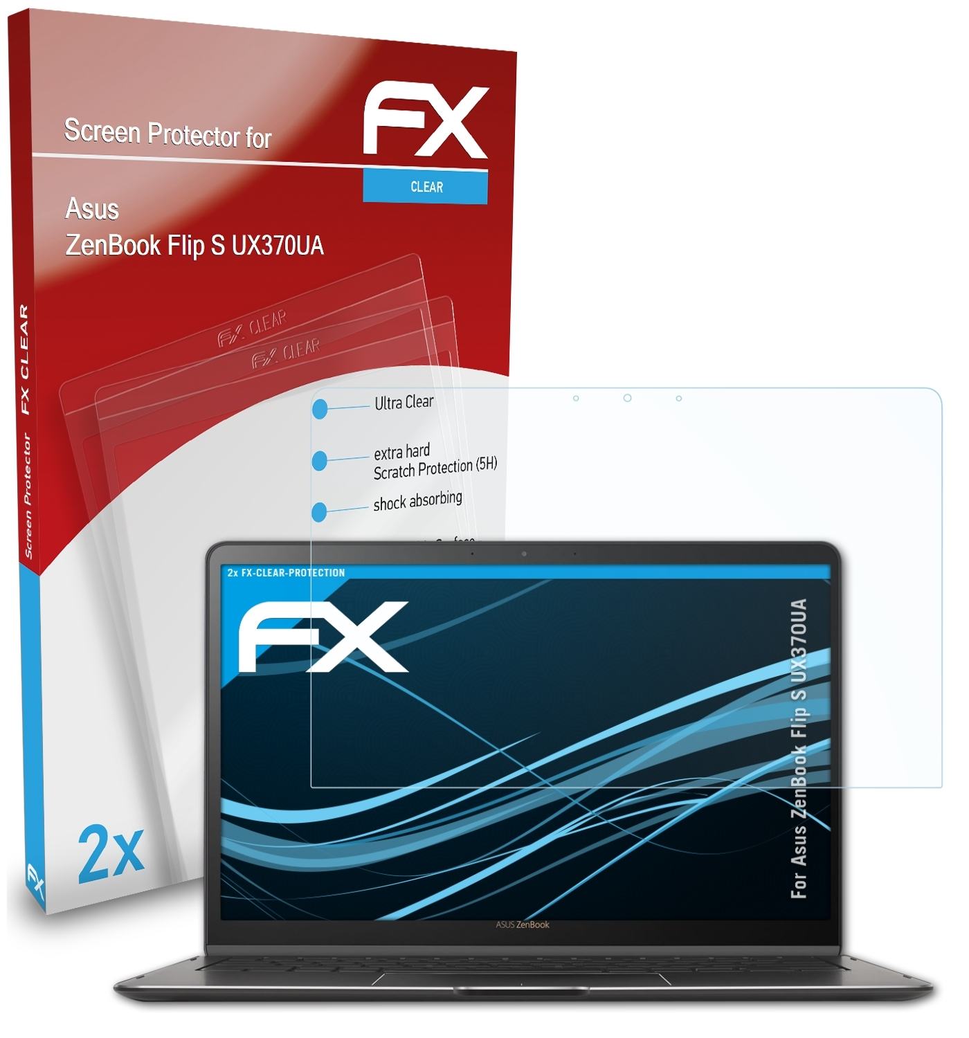 Displayschutz(für (UX370UA)) ZenBook FX-Clear S 2x Flip Asus ATFOLIX