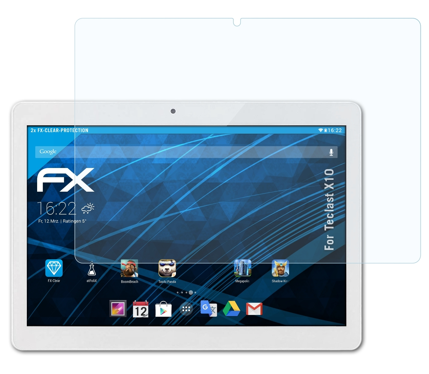 FX-Clear Displayschutz(für X10) ATFOLIX 2x Teclast