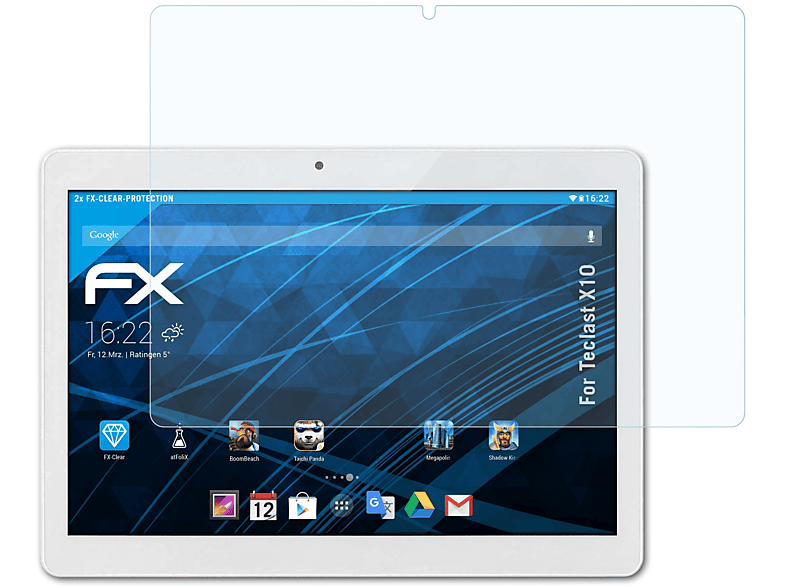 ATFOLIX 2x FX-Clear Displayschutz(für Teclast X10)