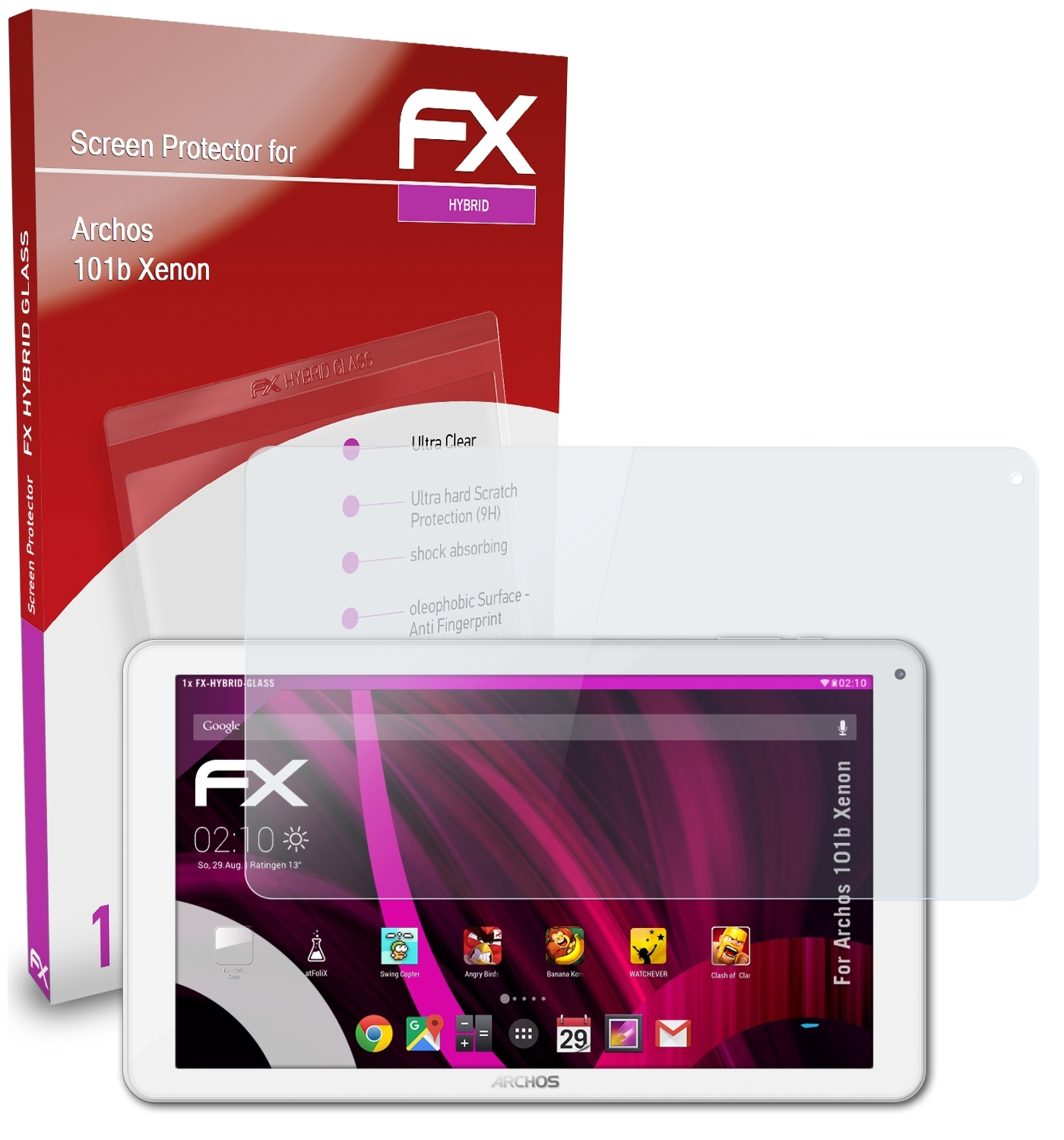 ATFOLIX FX-Hybrid-Glass Schutzglas(für Archos Xenon) 101b