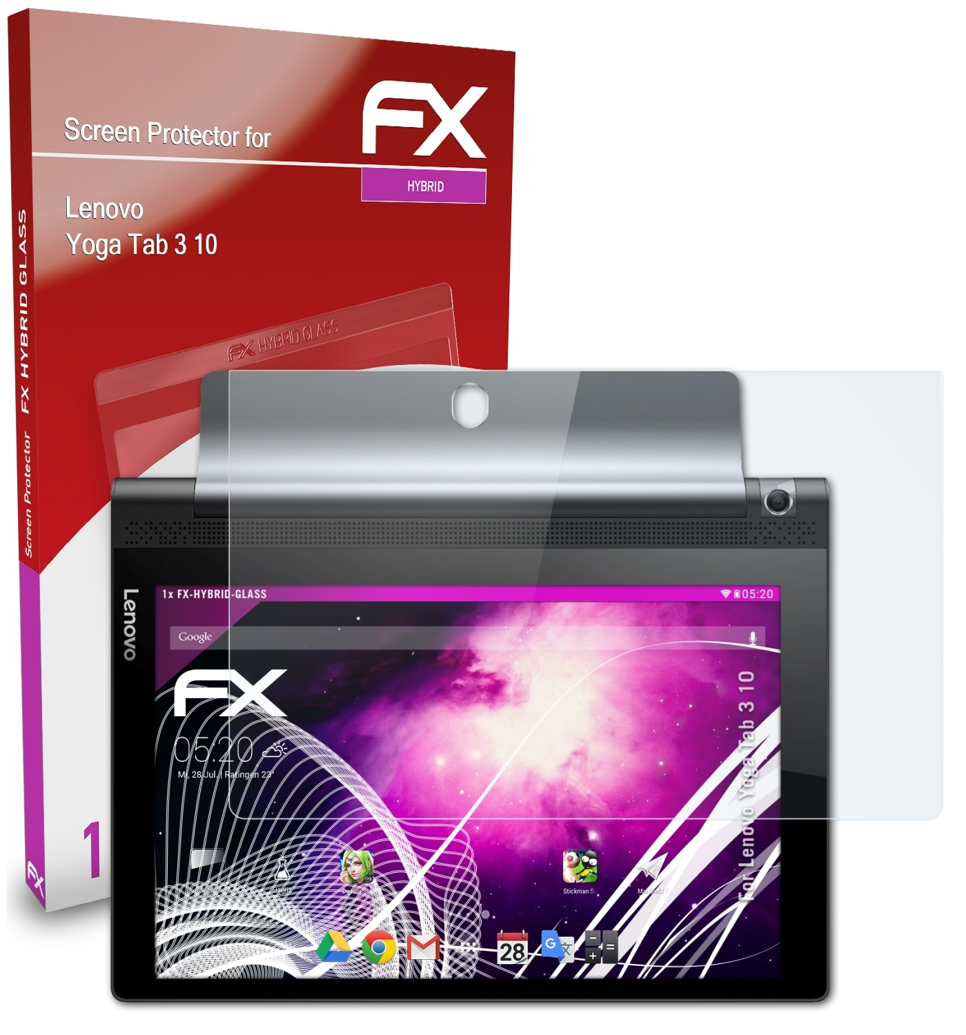Yoga Tab 10) 3 Lenovo FX-Hybrid-Glass ATFOLIX Schutzglas(für
