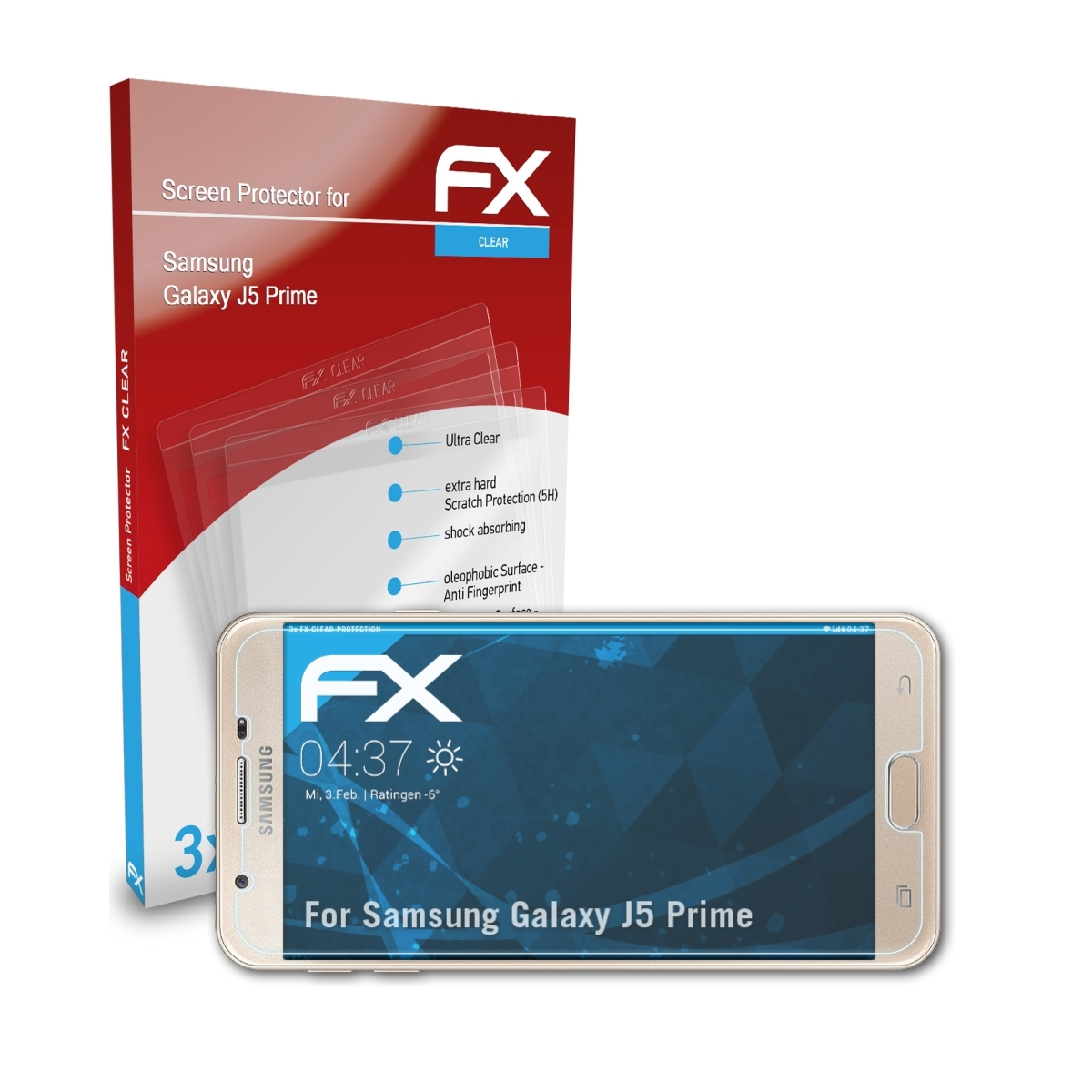 Galaxy 3x FX-Clear J5 Displayschutz(für Prime) Samsung ATFOLIX