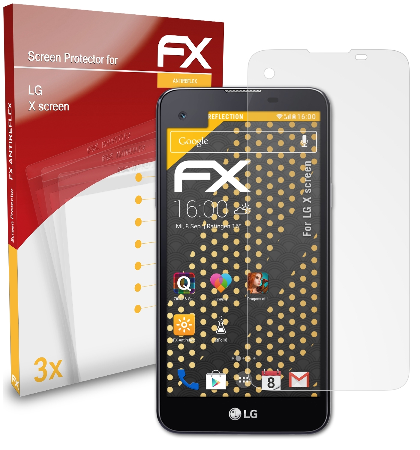 ATFOLIX 3x FX-Antireflex Displayschutz(für LG X screen)