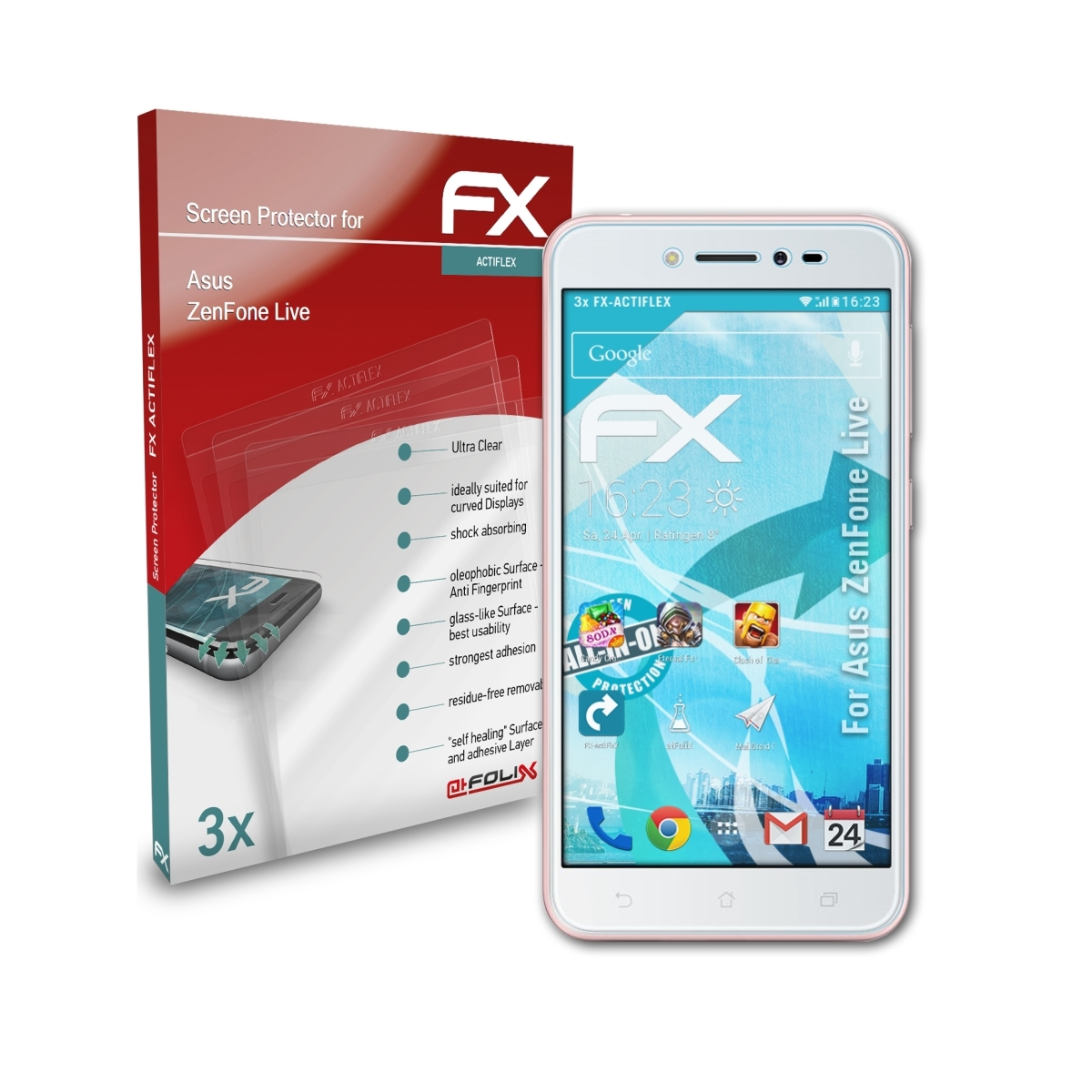 ATFOLIX 3x FX-ActiFleX Live) Displayschutz(für ZenFone Asus