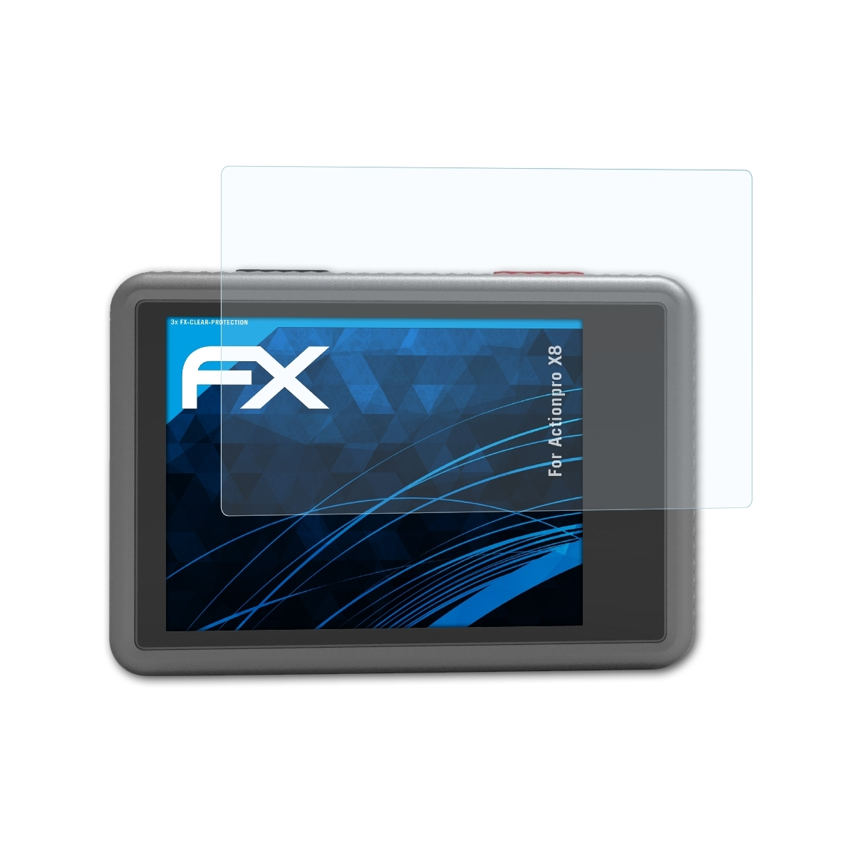 Actionpro Displayschutz(für 3x X8) ATFOLIX FX-Clear