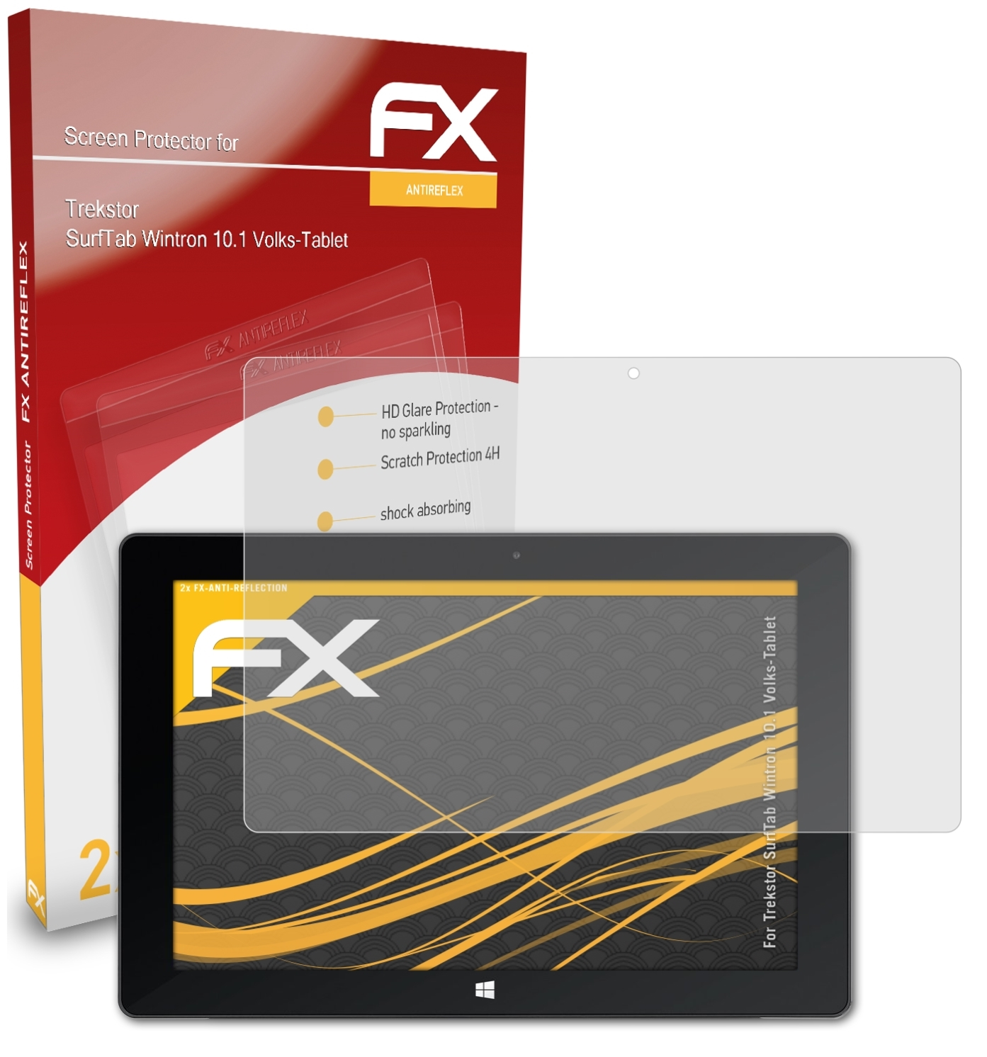 (Volks-Tablet)) 10.1 FX-Antireflex Trekstor SurfTab Displayschutz(für ATFOLIX 2x Wintron