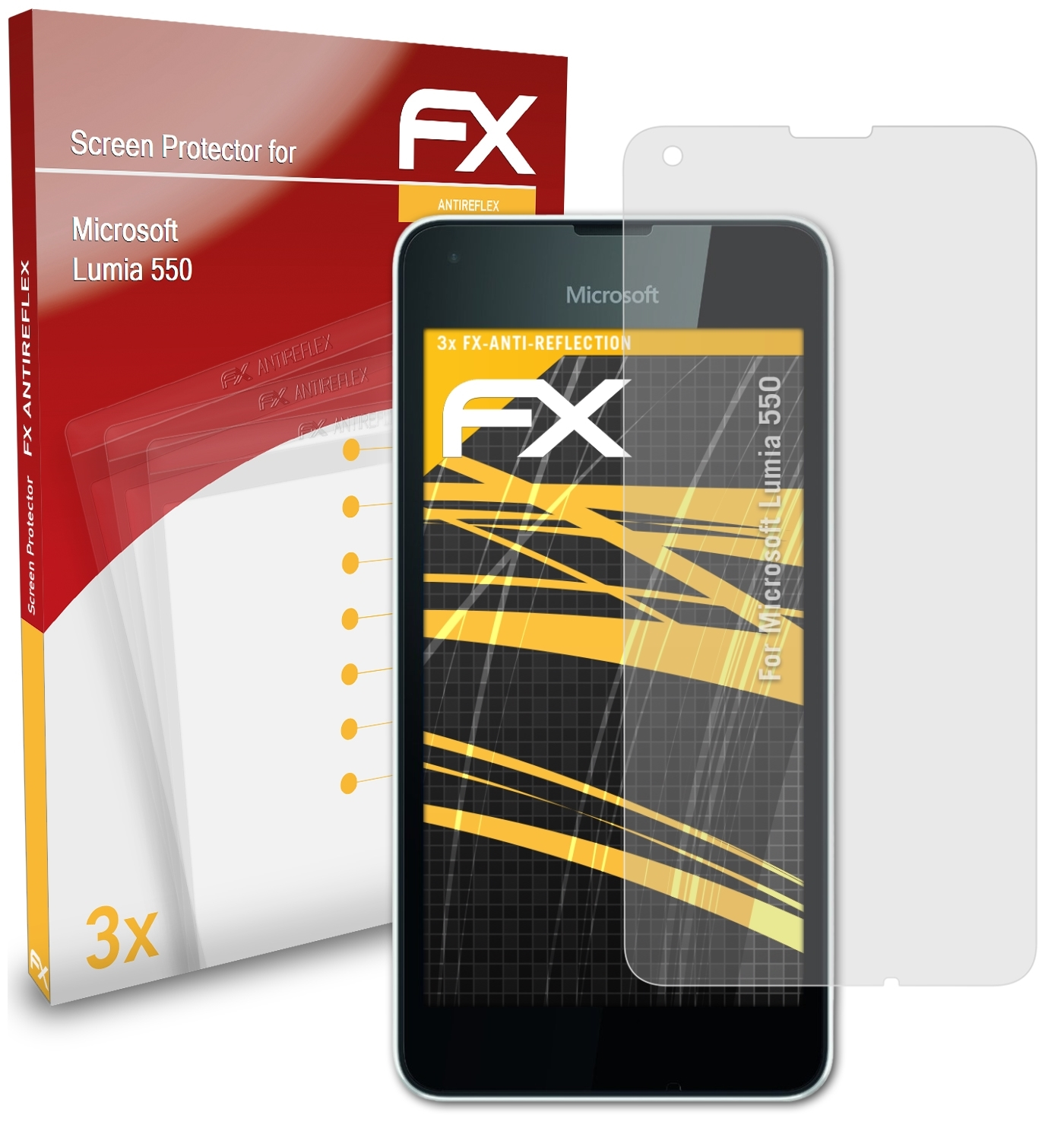 ATFOLIX 3x Lumia Microsoft Displayschutz(für 550) FX-Antireflex