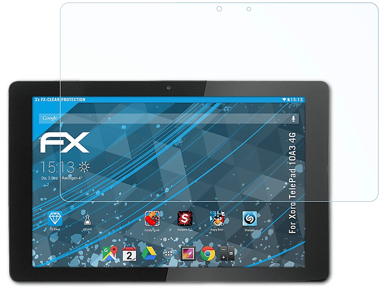 ATFOLIX 2x FX-Clear Displayschutz(für Xoro 4G) TelePad 10A3