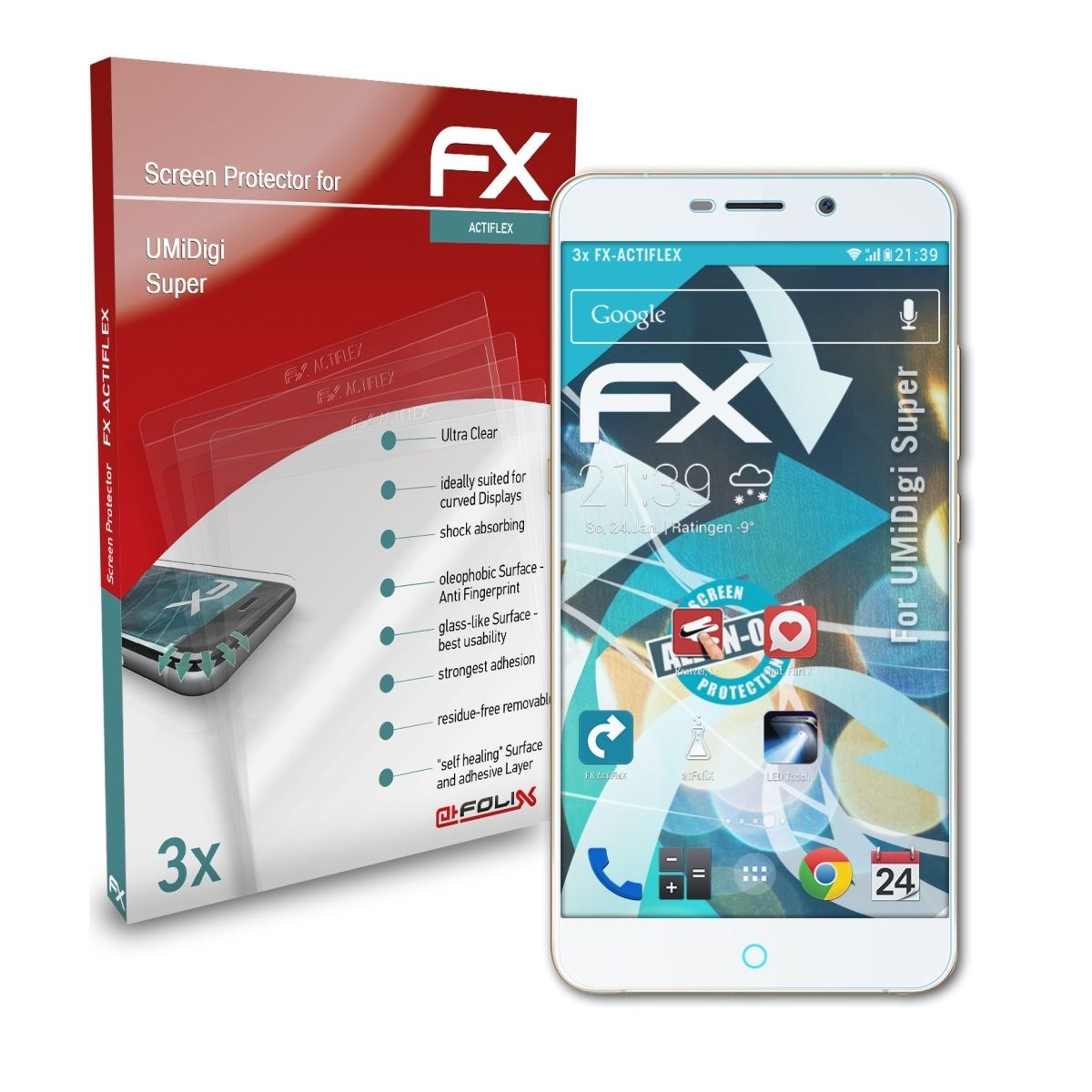 Displayschutz(für Super) FX-ActiFleX ATFOLIX UMiDigi 3x