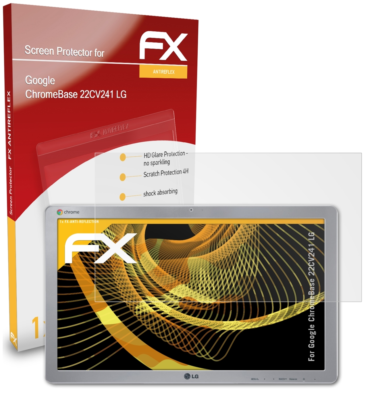 ATFOLIX FX-Antireflex Displayschutz(für Google ChromeBase (LG)) 22CV241