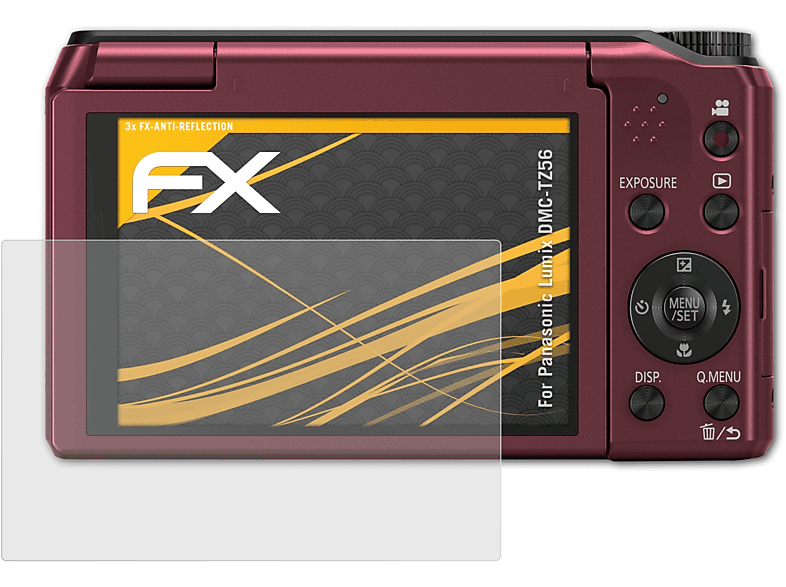 ATFOLIX 3x FX-Antireflex Displayschutz(für Panasonic Lumix DMC-TZ56)