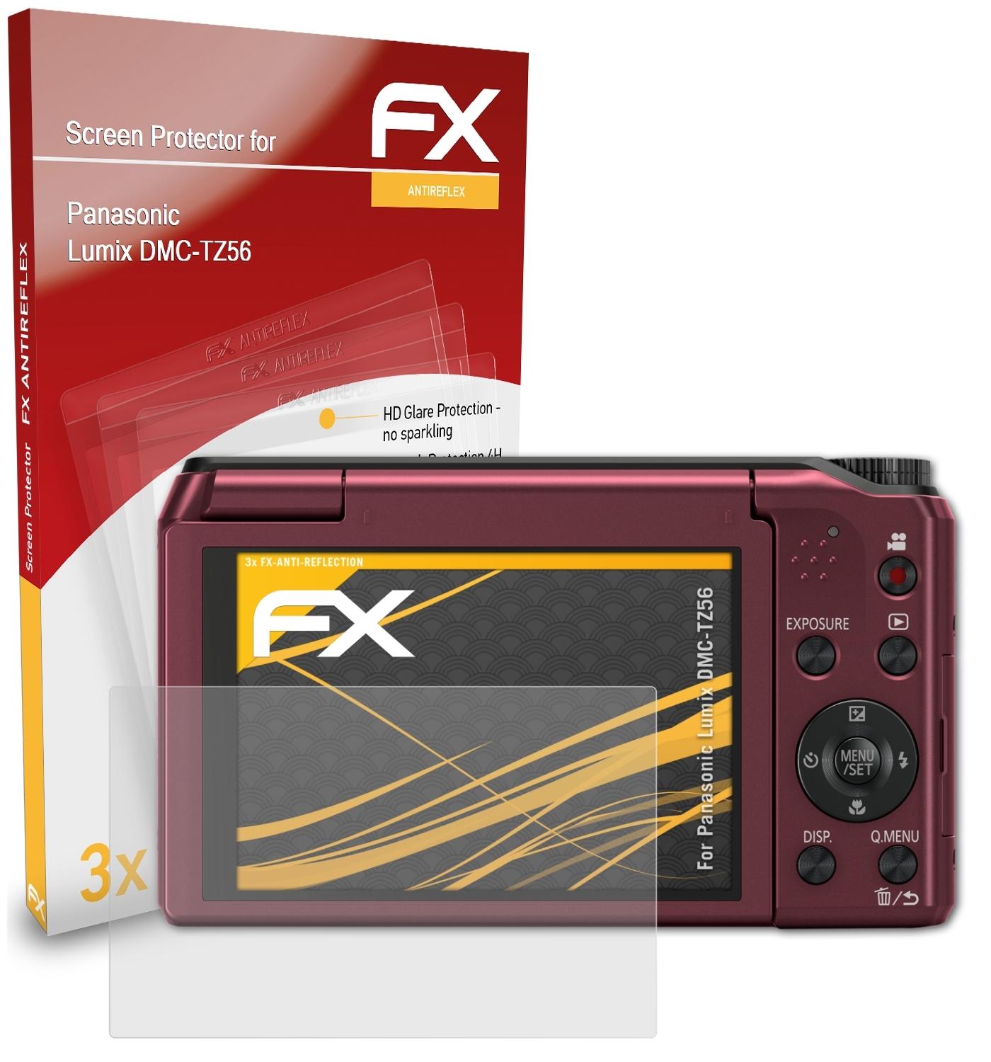 DMC-TZ56) ATFOLIX Displayschutz(für 3x Panasonic FX-Antireflex Lumix