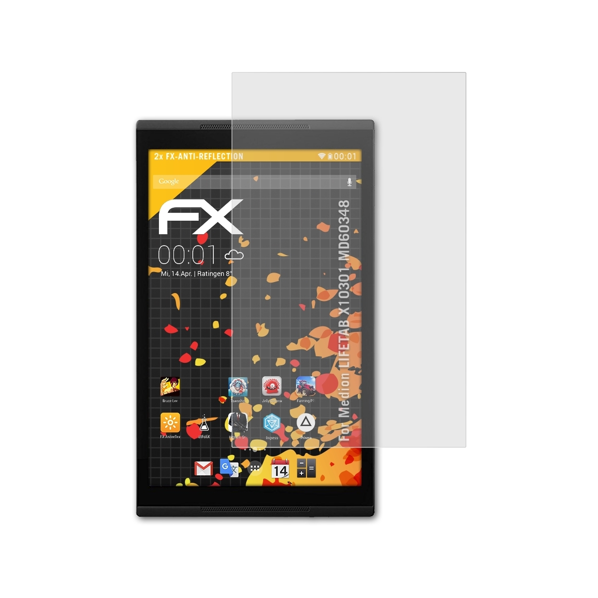 FX-Antireflex X10301 ATFOLIX LIFETAB Medion 2x (MD60348)) Displayschutz(für