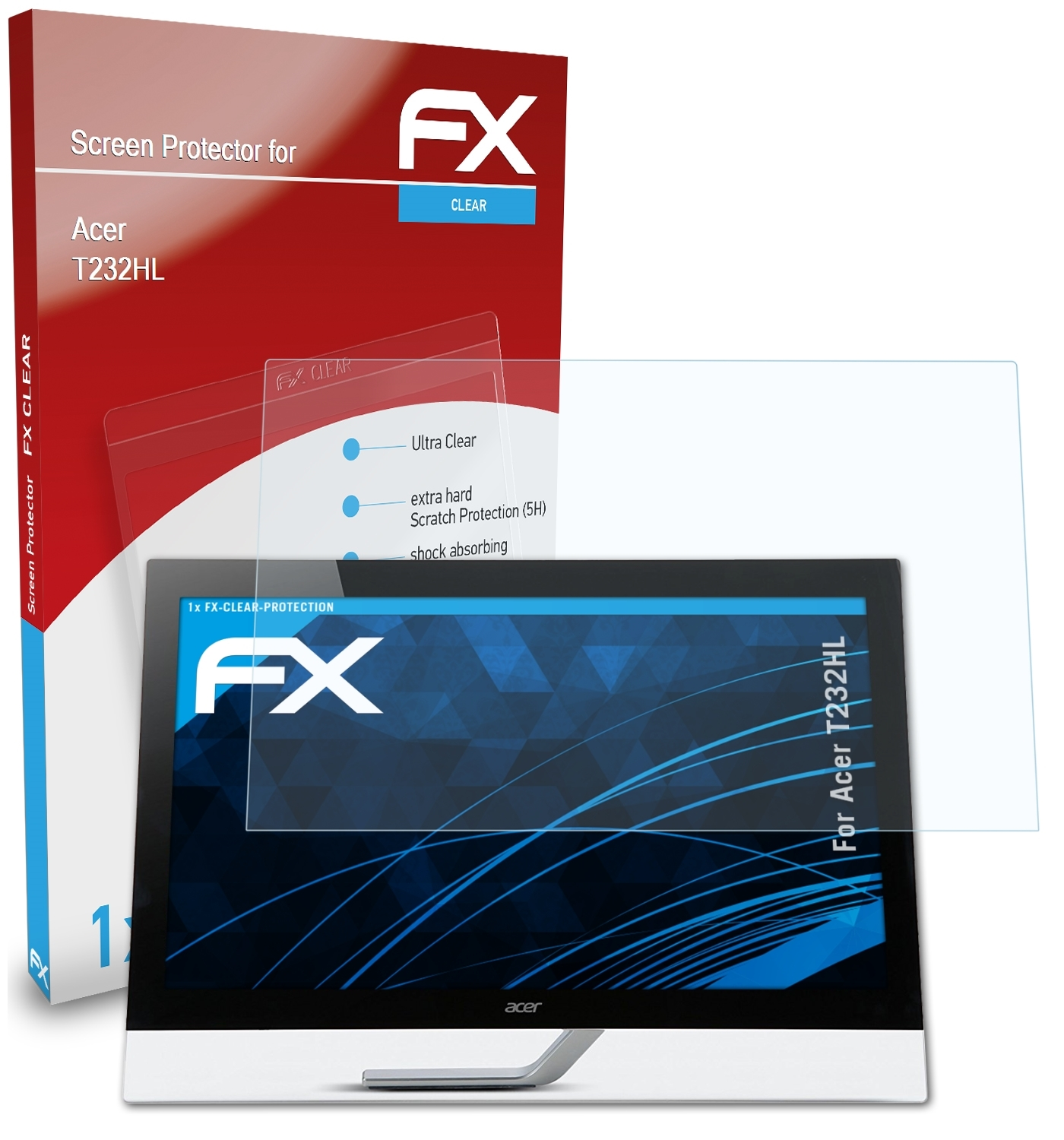ATFOLIX FX-Clear Displayschutz(für Acer T232HL)