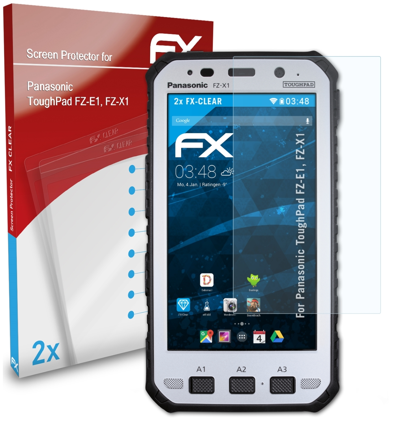 ATFOLIX 2x FX-Clear Displayschutz(für Panasonic ToughPad FZ-X1) FZ-E1