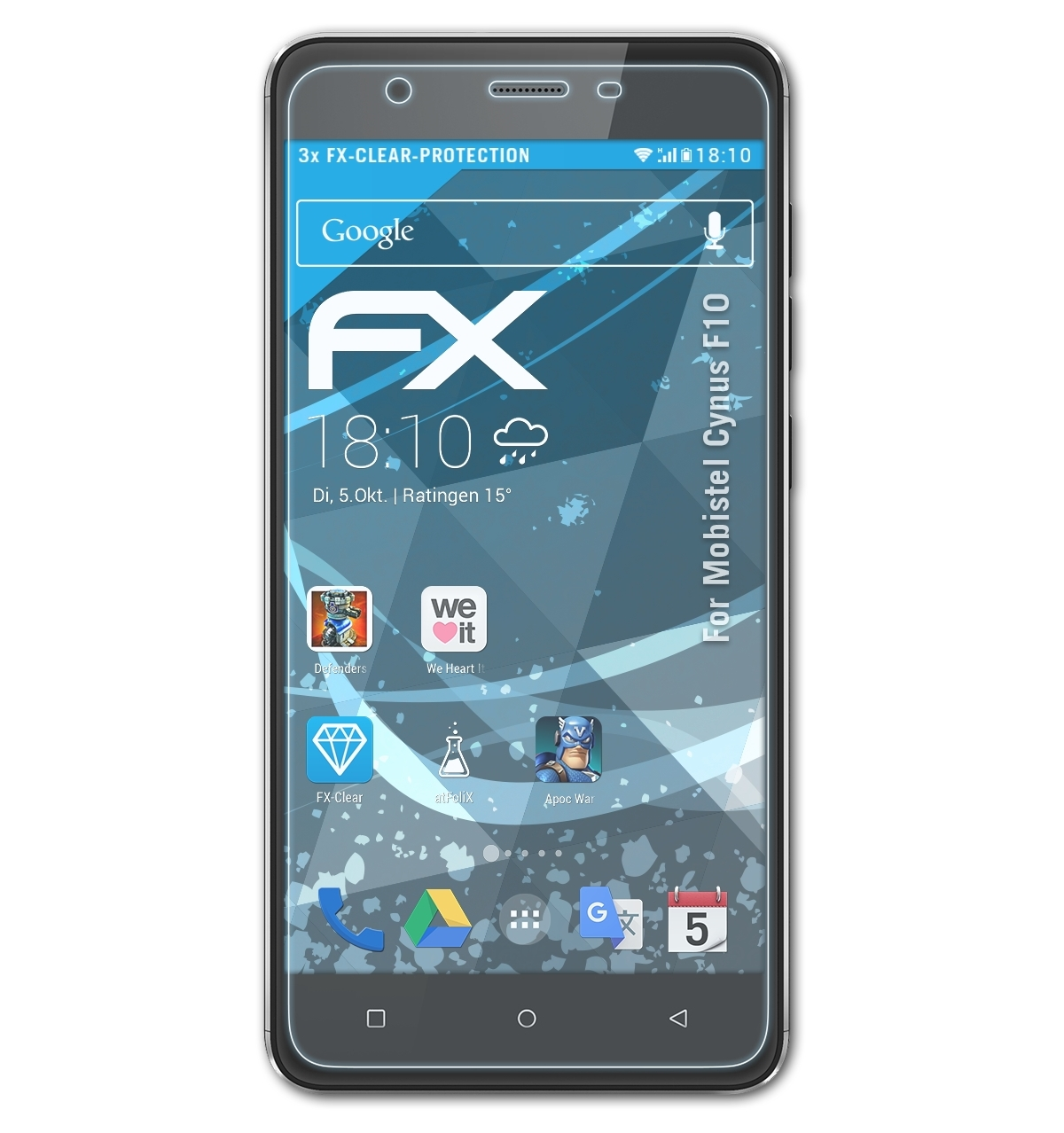 FX-Clear ATFOLIX 3x Mobistel Displayschutz(für Cynus F10)