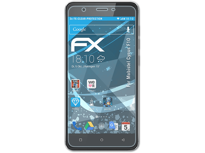FX-Clear ATFOLIX 3x Mobistel Displayschutz(für Cynus F10)