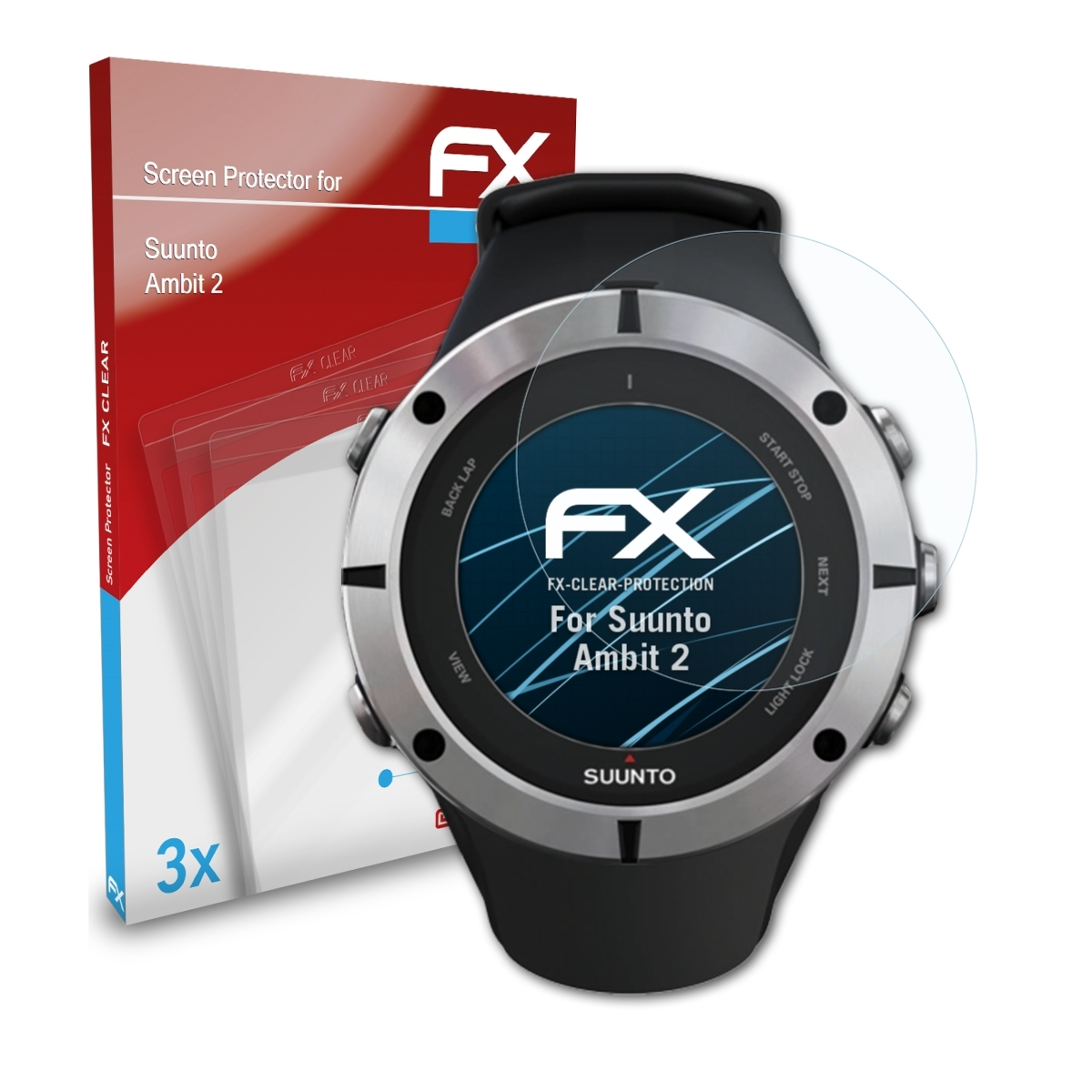 2) FX-Clear Ambit 3x Suunto ATFOLIX Displayschutz(für