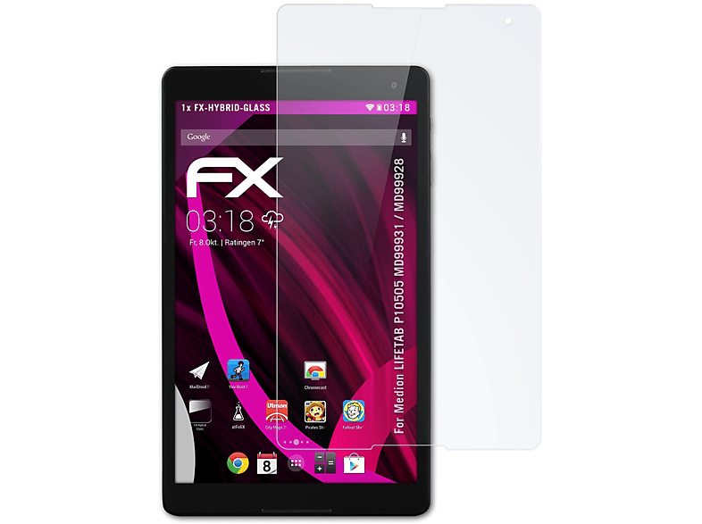 ATFOLIX FX-Hybrid-Glass Schutzglas(für Medion P10505 MD99928)) LIFETAB / (MD99931