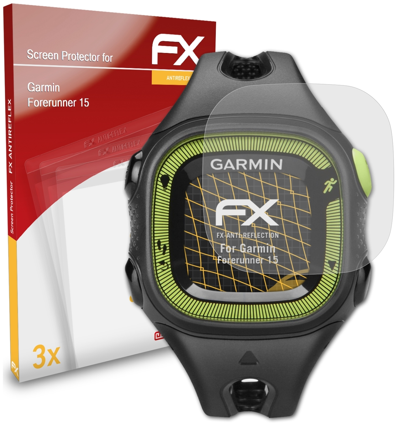 3x FX-Antireflex 15) ATFOLIX Forerunner Displayschutz(für Garmin