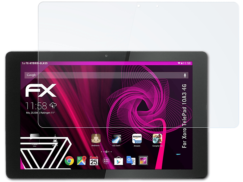 ATFOLIX FX-Hybrid-Glass 4G) Xoro TelePad Schutzglas(für 10A3