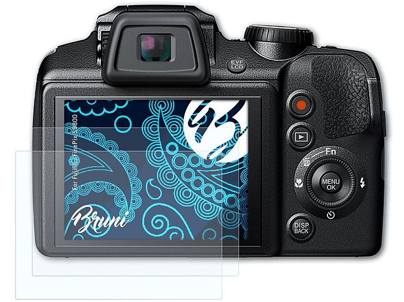 BRUNI 2x Basics-Clear Schutzfolie(für Fujifilm FinePix S9800) | Kamera Schutzfolie