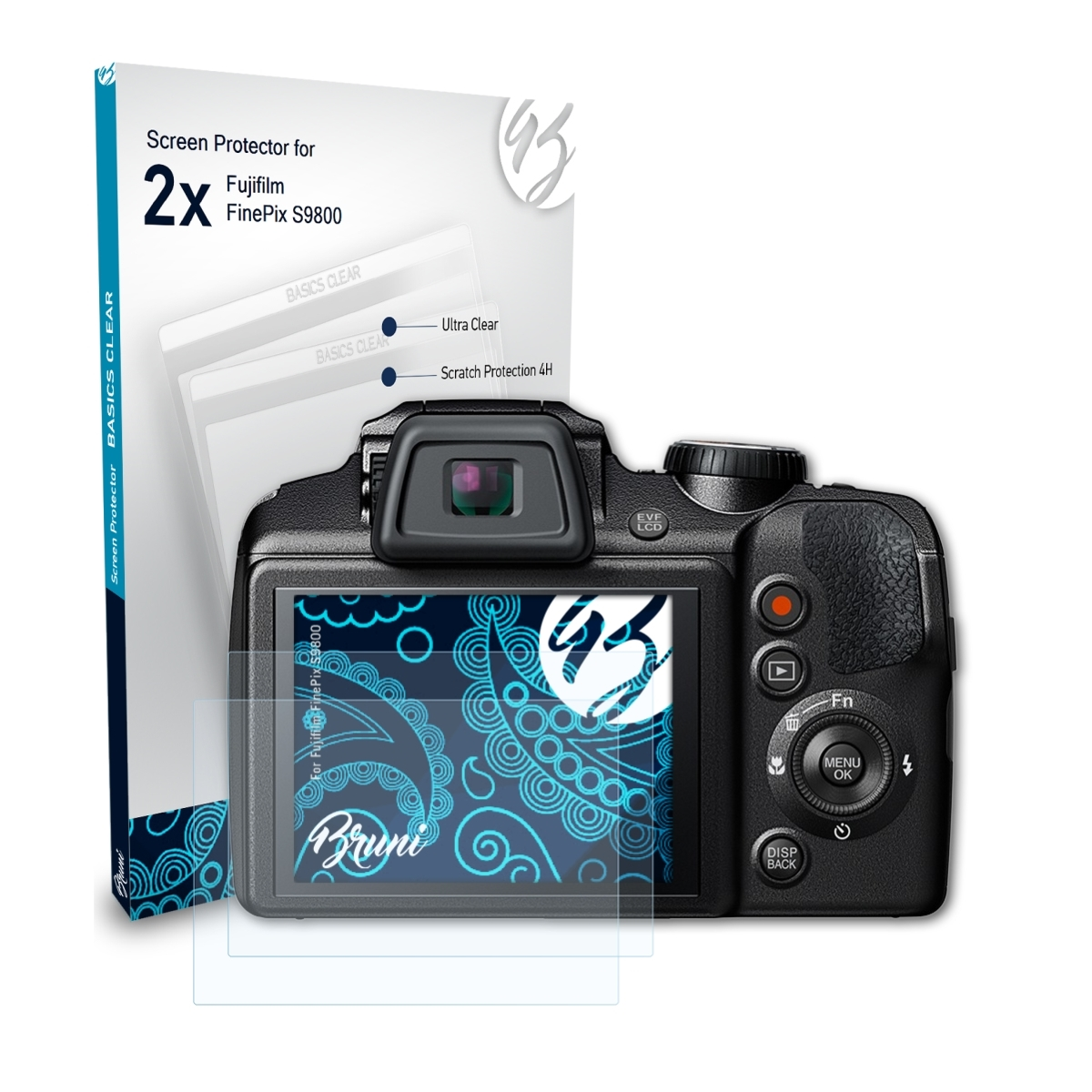 S9800) FinePix Basics-Clear Schutzfolie(für Fujifilm 2x BRUNI