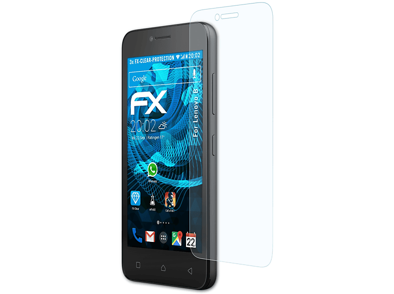 ATFOLIX 3x FX-Clear Displayschutz(für Lenovo B)