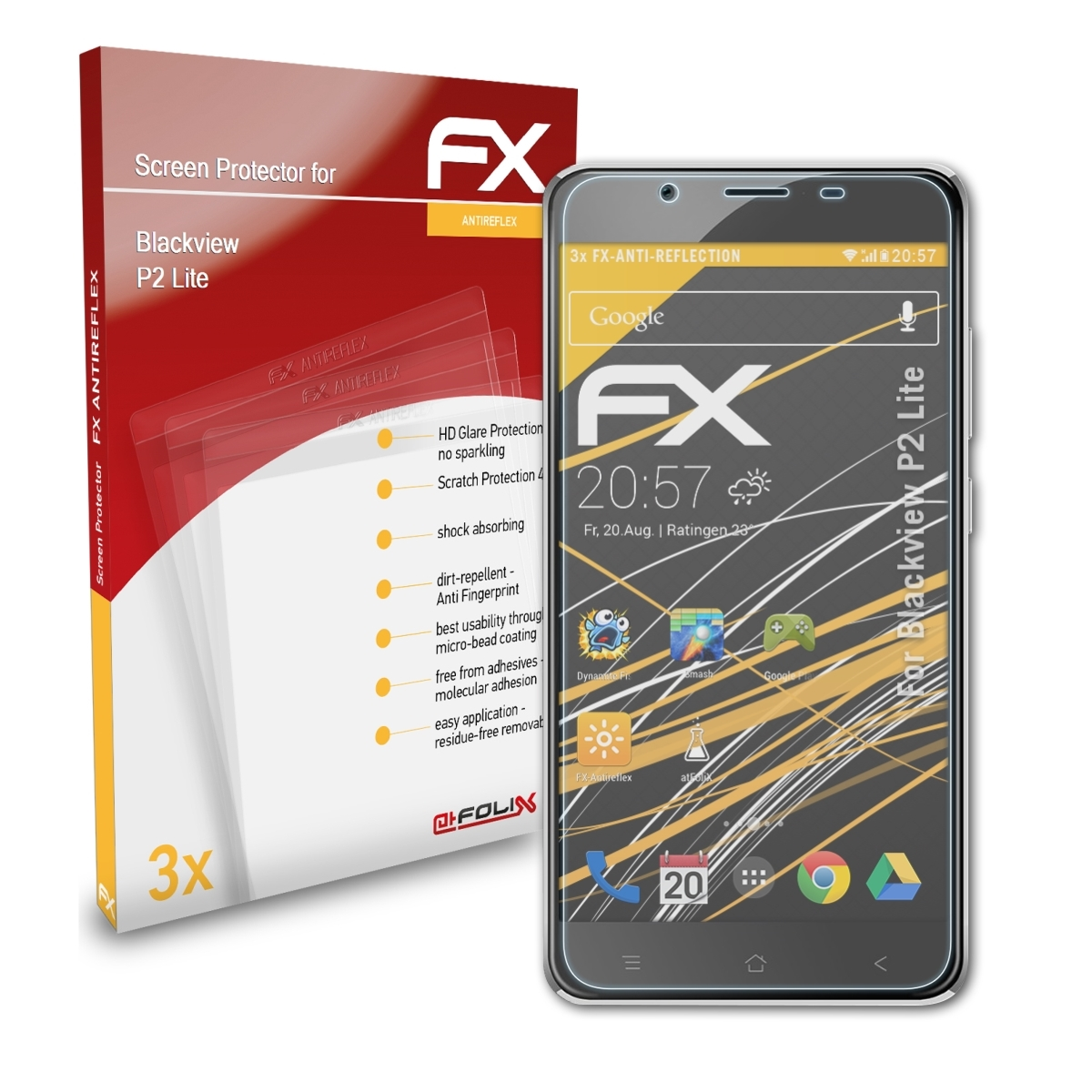 Lite) FX-Antireflex 3x P2 ATFOLIX Displayschutz(für Blackview