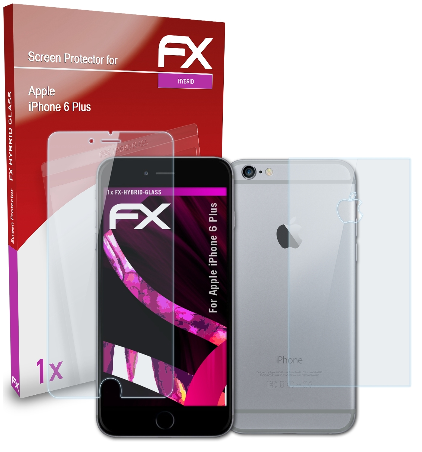 ATFOLIX Schutzglas(für Apple 6 FX-Hybrid-Glass Plus) iPhone