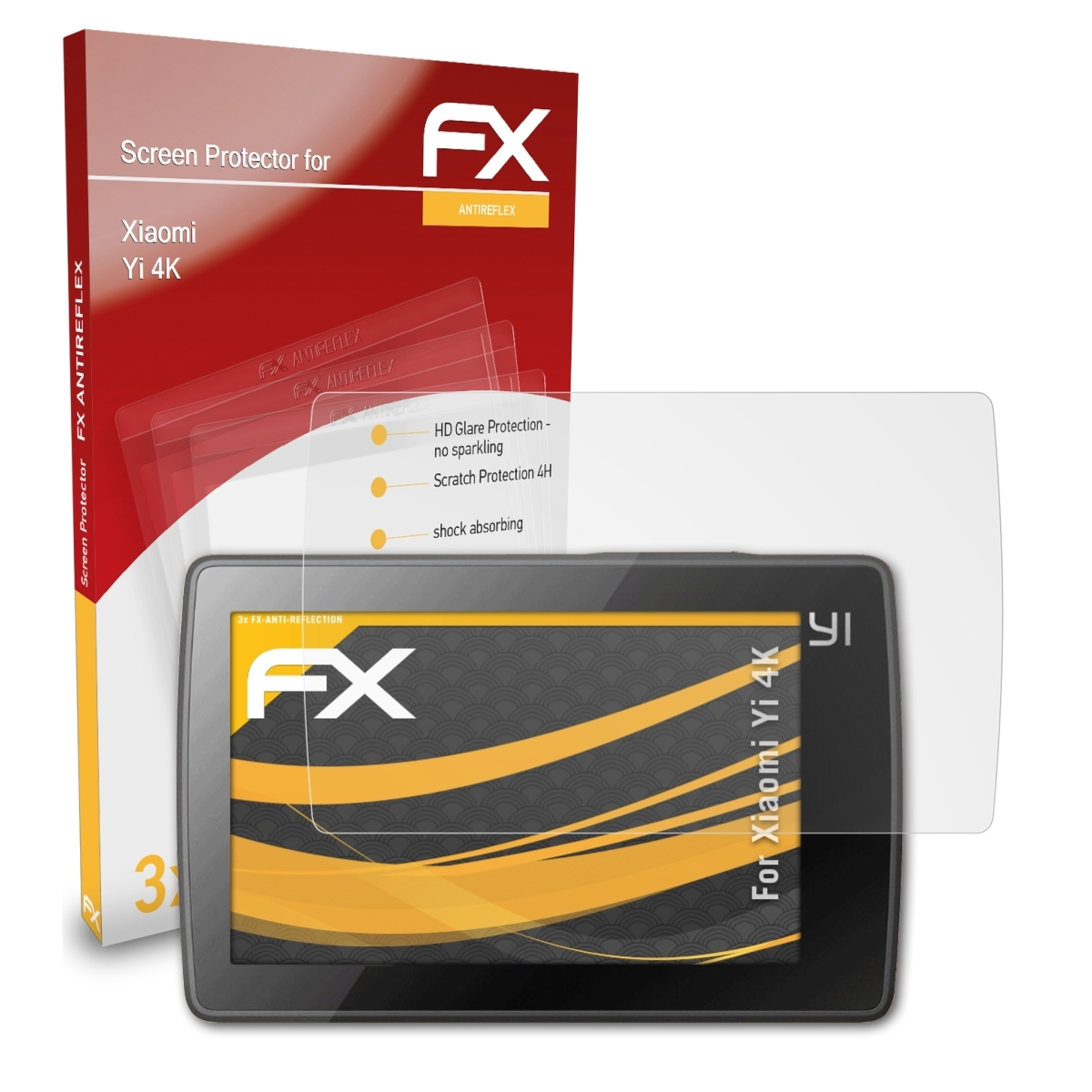 Yi Displayschutz(für 3x ATFOLIX Xiaomi 4K) FX-Antireflex