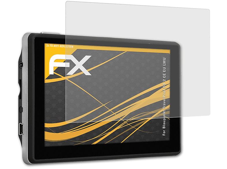 ATFOLIX 3x FX-Antireflex Displayschutz(für Blaupunkt TravelPilot 53 2 CE EU LMU)
