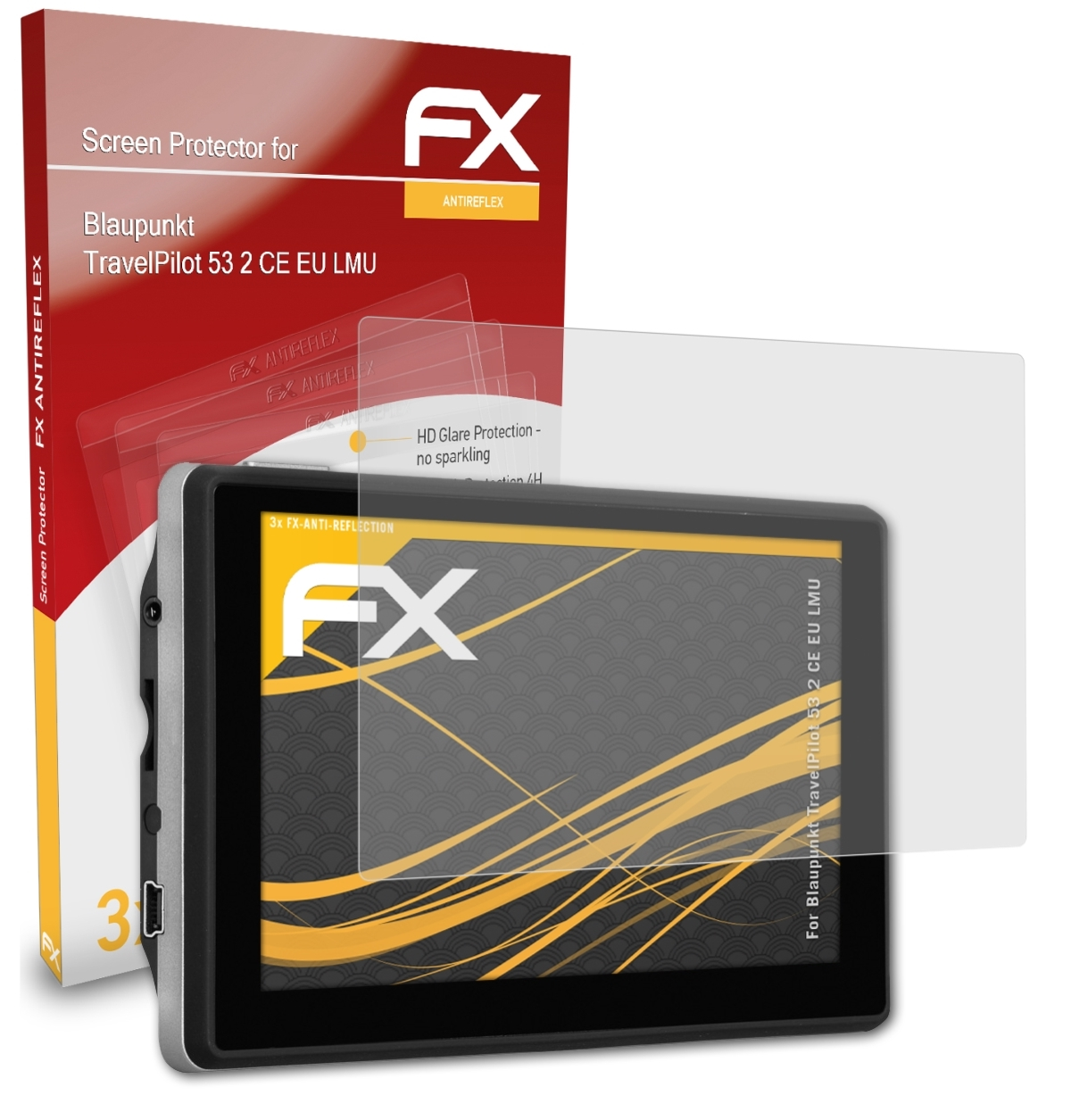 ATFOLIX 3x EU FX-Antireflex Displayschutz(für Blaupunkt 2 CE 53 TravelPilot LMU)