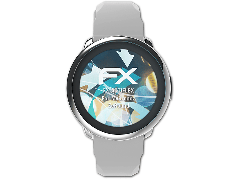 ATFOLIX 3x FX-ActiFleX Displayschutz(für MyKronoz ZeRound)